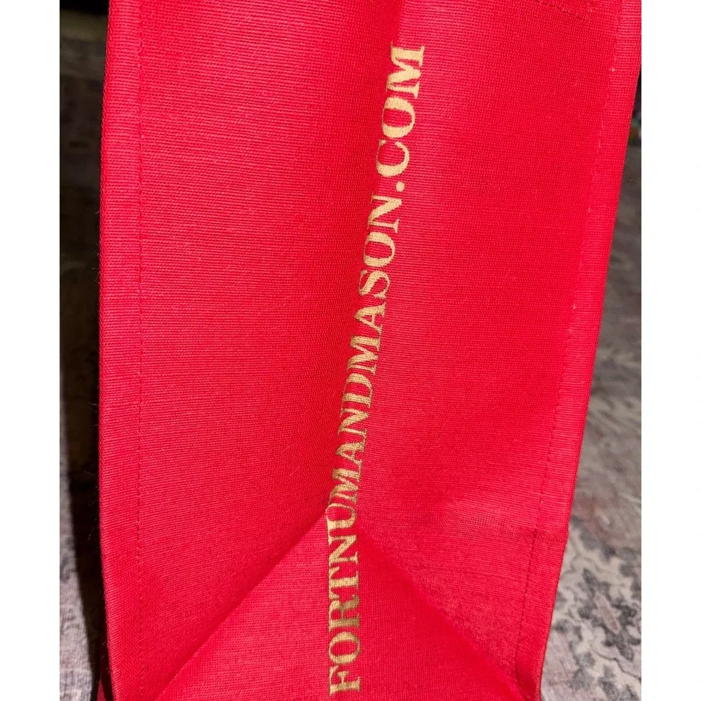 Fortnum & Mason Christmas Bag For Life Red Gold Jute Tote Piccadilly Shopper NEW
